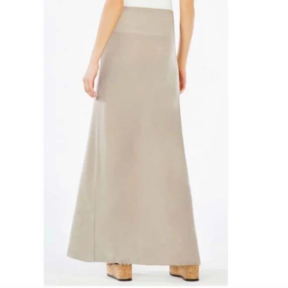 BCBGMaxAzria Logan Tan Side Slit Ruffle Maxi Skirt Medium - Picture 6 of 12